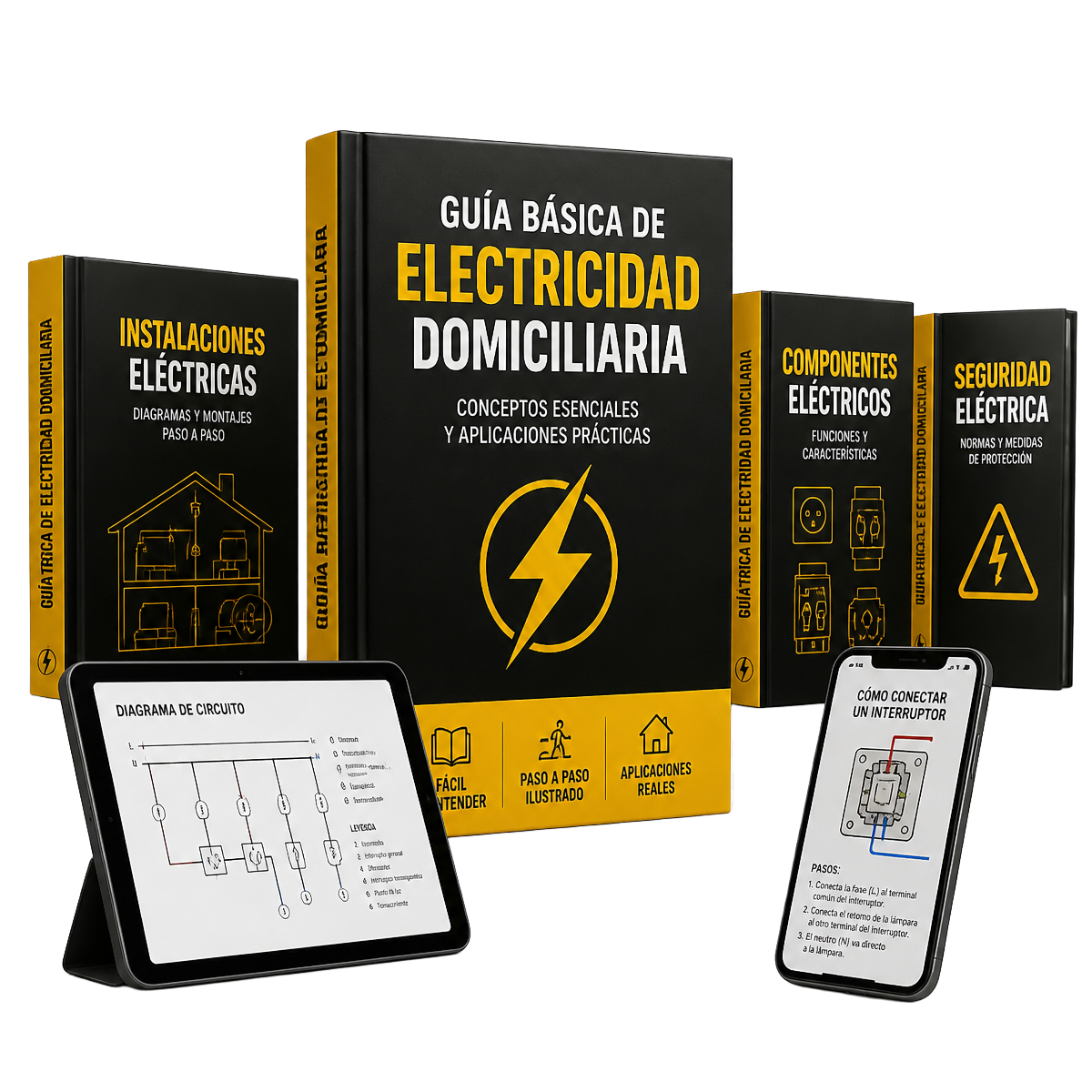 Pack Pro Aprende Electricidad — libros, tablet y móvil con guías